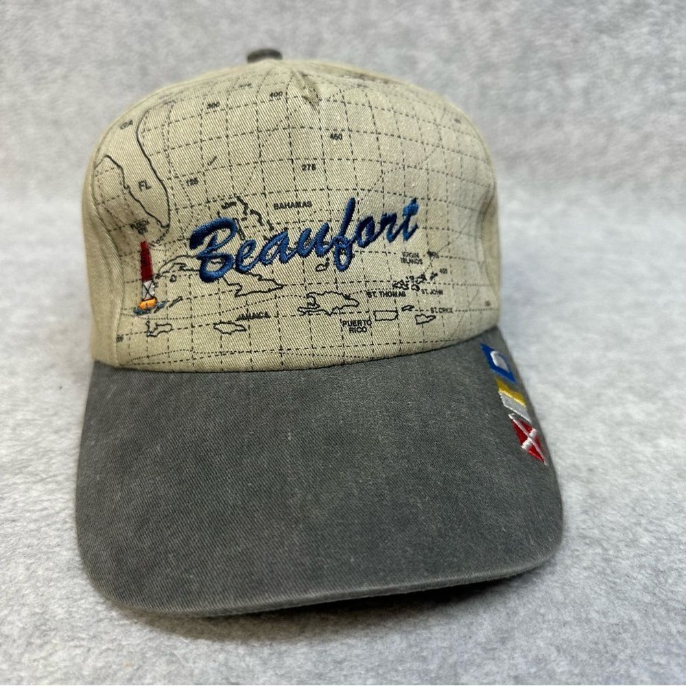 Beaufort Hat Beige Strapback Map Travel Town Ballcap Classic‎ Casual Capsmith